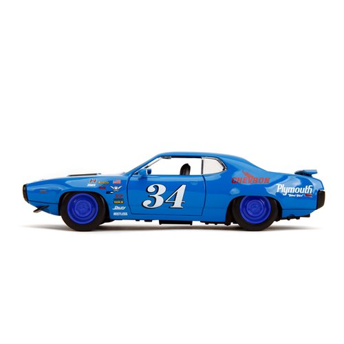 Bigtime Muscle 1972 Plymouth GTX Glossy Blue 1:24 Scale Die-Cast Metal Vehicle