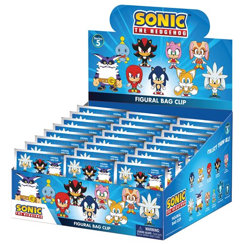 Sonic the Hedgehog Series 5 3D Foam Bag Clip Display Case of 24