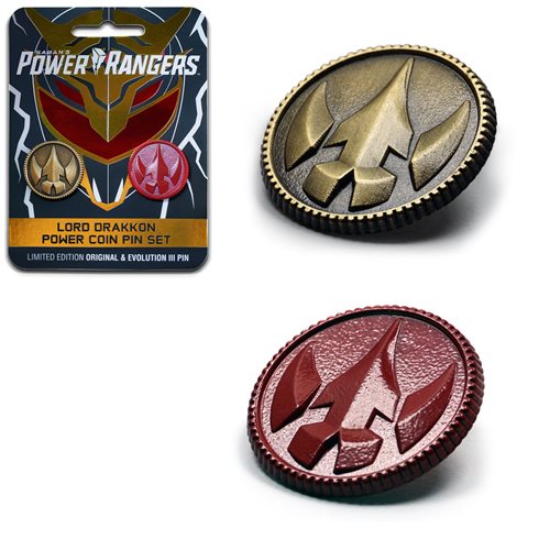 Mighty Morphin Power Rangers Lord Drakkon Power Coin Pin Set