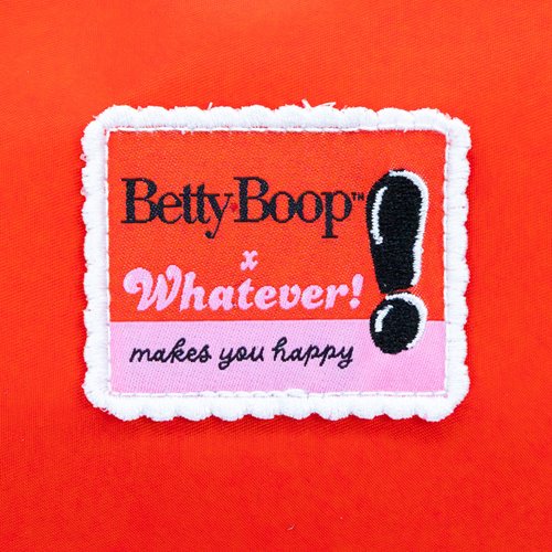 Betty Boop Kisses and Hearts Padded Nylon Baguette Bag with Webbing Strap