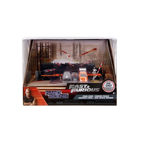 Fast and Furious Final Race Train Scene Hollywood Rides Nano Scene Diorama with Vehicles