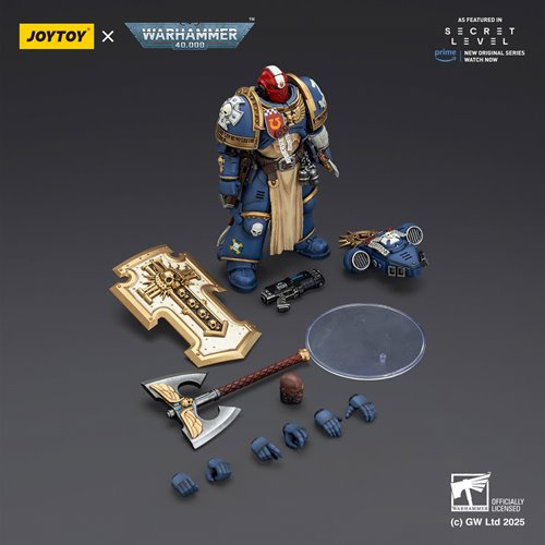 Joy Toy Warhammer 40,000 Ultramarines Metaurus with Power Axe, Stormshield and Plasma Pistol 1:18 Sc
