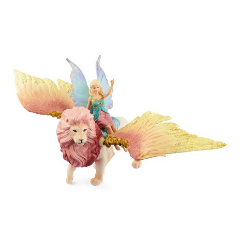 Bayala Fairy in Flight on Winged Lion Collectible Figure