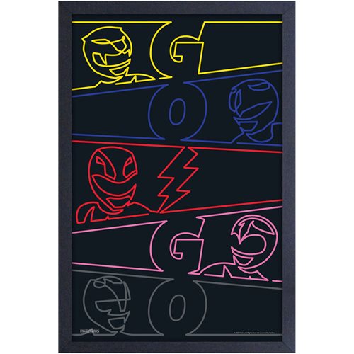 Power Rangers Neon Go Go Framed Art Print