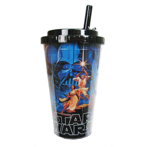 Star Wars Classic Plastic 16 oz. Flip-Straw Travel Cup