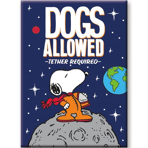 Peanuts in Space Dogs Allowed Flat Magnet