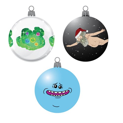 Rick and Morty Decal 3 1/7-Inch Ball Ornament 3-Pack