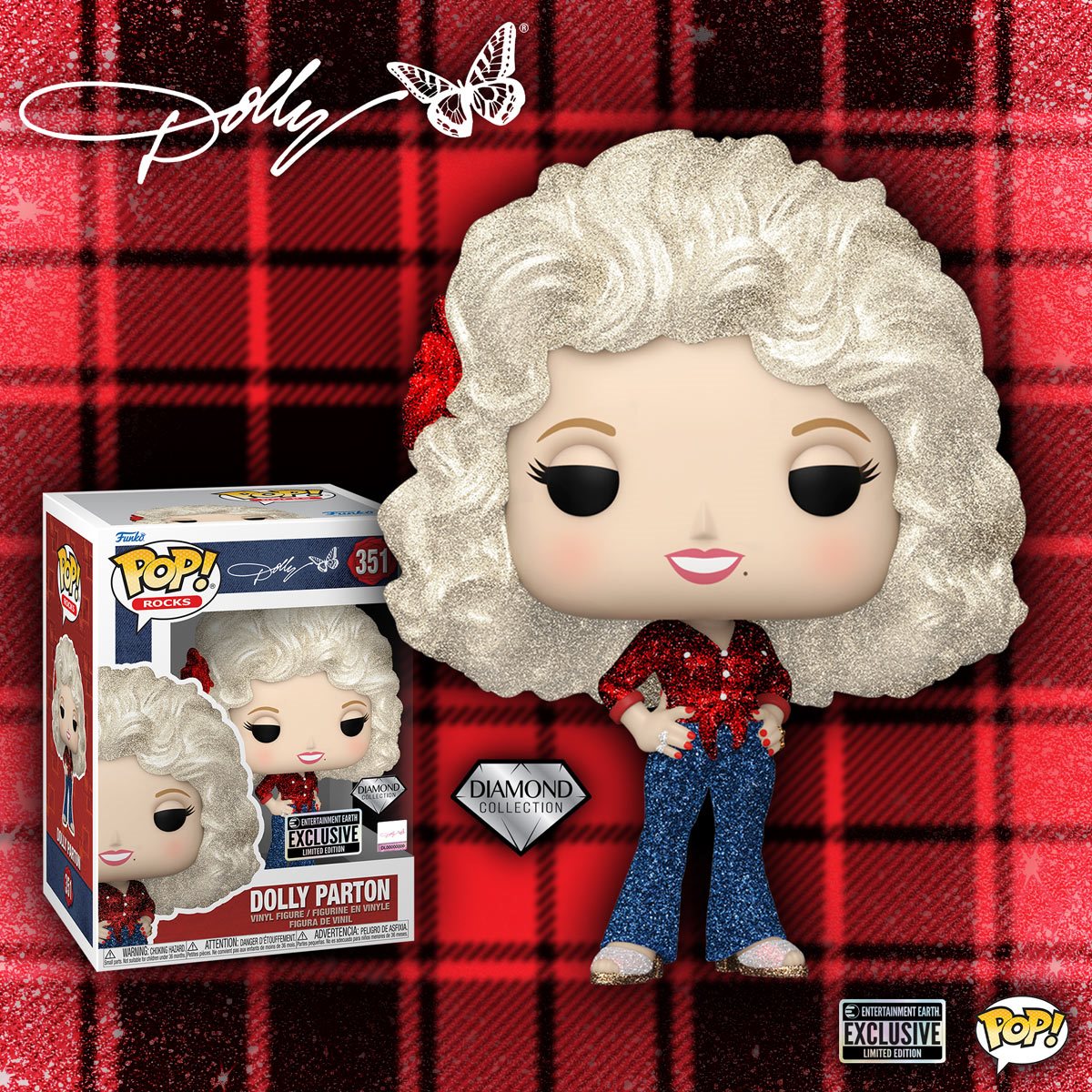 Dolly Parton '77 Tour Diamond Glitter Funko Pop! Vinyl Figure #351