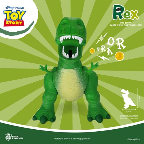 Toy Story Rex Large Vinyl Piggy Bank