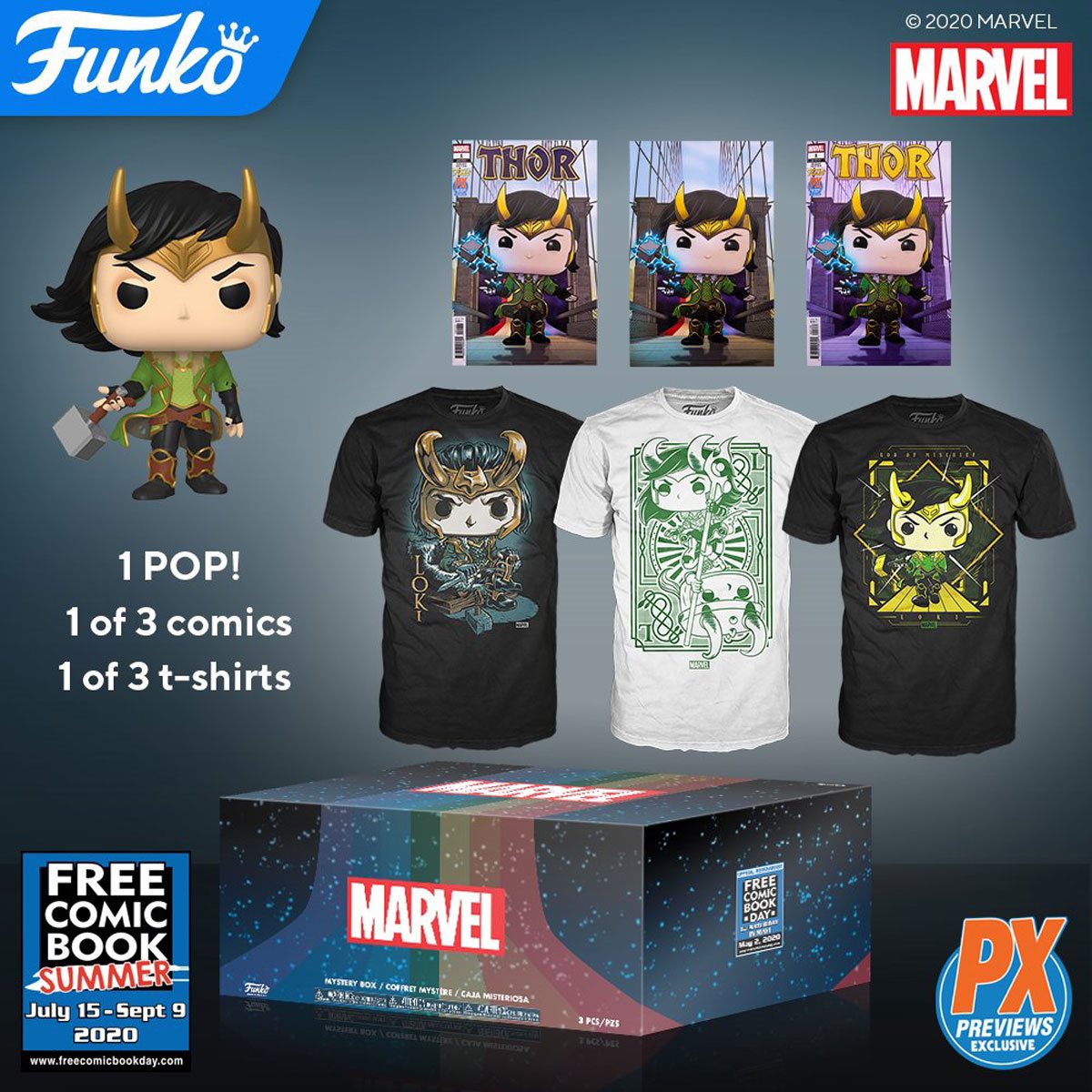Marvel Funko Loki Pop! Mystery Box Free Comic Book