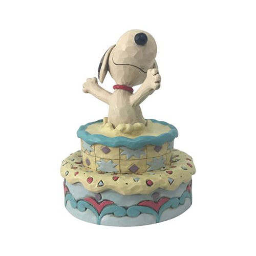 Peanuts Snoopy Jumping Out Birthday Cake Surprise by Jim Shore Statue