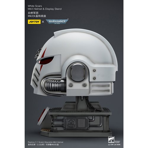 Joy Toy Warhammer 40,000 White Scars MKX 1:1 Scale Roleplay Helmet Prop Replica with Stand