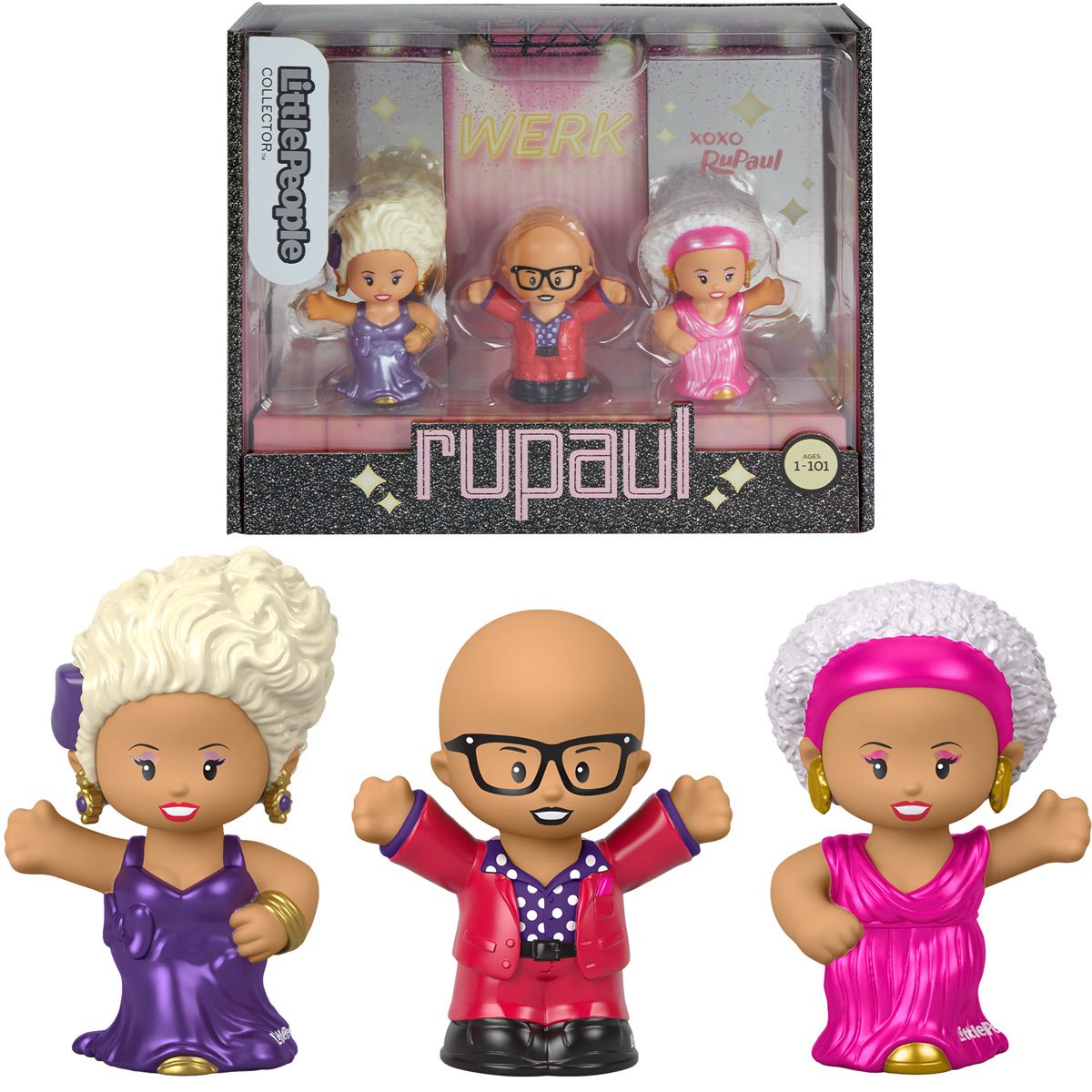 Little People Collector RuPaul Special Edition Figure Set in Display Gift  Package for Adults & Fans, 3 Figurines