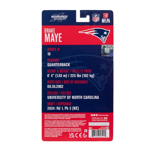 NFL McFarlane's SportsPicks Wave 2 New England Patriots Drake Maye 6-Inch Action Figure