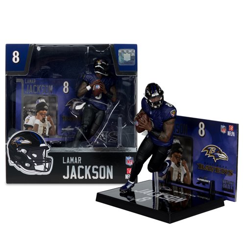 NFL SportsPicks 2025 Baltimore Ravens Lamar Jackson Alternate Jersey 7-Inch Scale Posed Figure