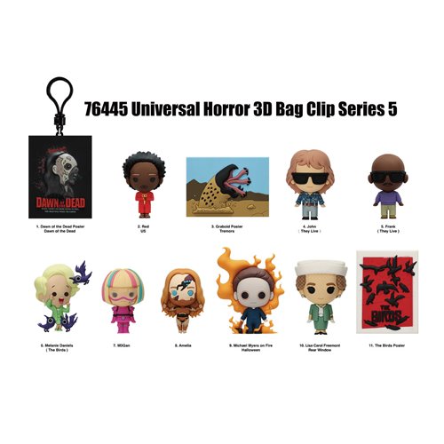 Universal Horror Series 5 3D Foam Bag Clip Display Case of 24
