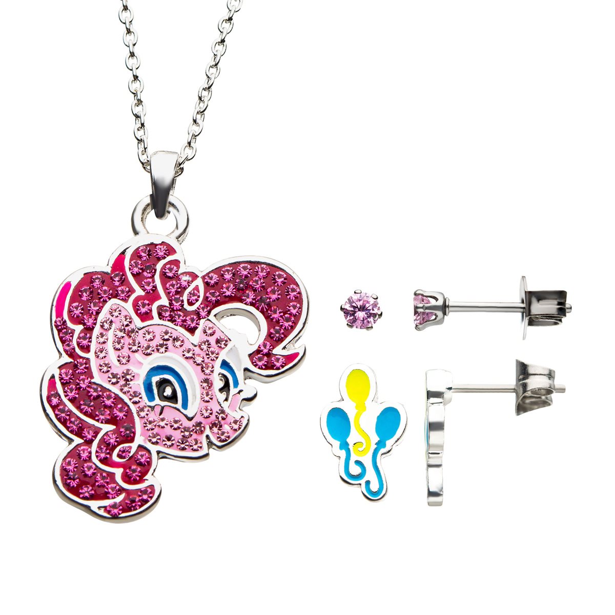 PINKY PIE MY LITTLE PONY PINK LEATHERETT NECKLACE 18 inch 4 TO 6 YEAR GIFT BOXED 