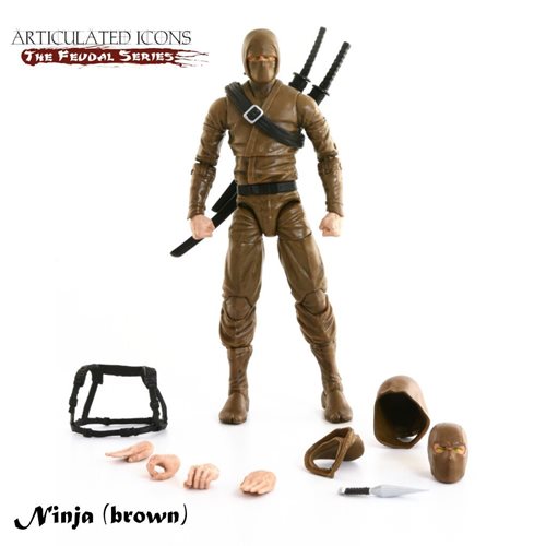 Articulated Icons Brown Basic Ninja 6-Inch Action Figure
