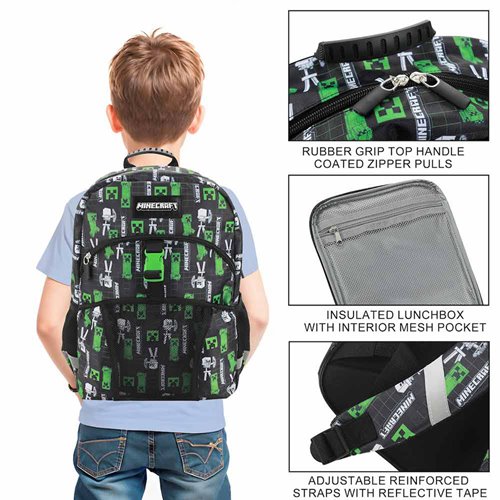 Minecraft All Over Print Youth Backpack Set