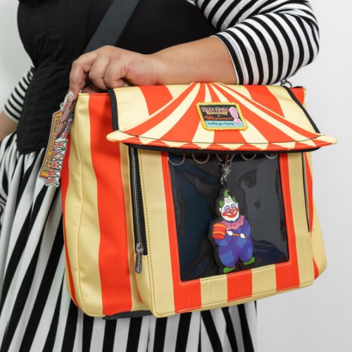 Killer Klowns From Outer Space Padded Pin Trading Tent Crossbody Bag with Bag Charm