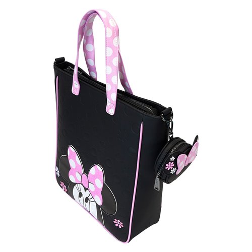 Minnie Mouse Floral Rock The Dots Tote Bag With Coin Bag