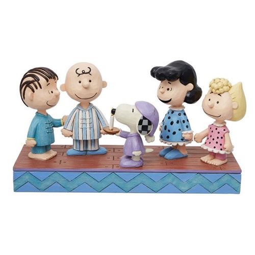 Peanuts gang in Christmas PJ's By Jim Shore Statue