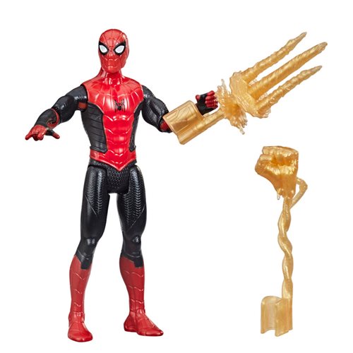 Spider-Man: No Way Home 6-Inch Mystery Web Gear Upgraded Black and Red Suit Spider-Man Action Figure, Not Mint