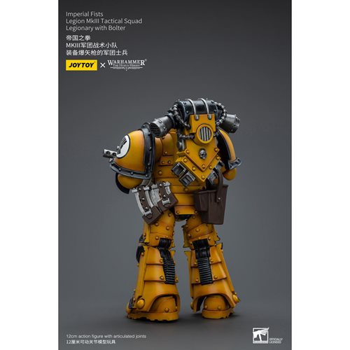 Joy Toy Warhammer 40,000 Imperial Fists Legion MkIII Tactical Squad Legionary with Bolter 1:18 Scale