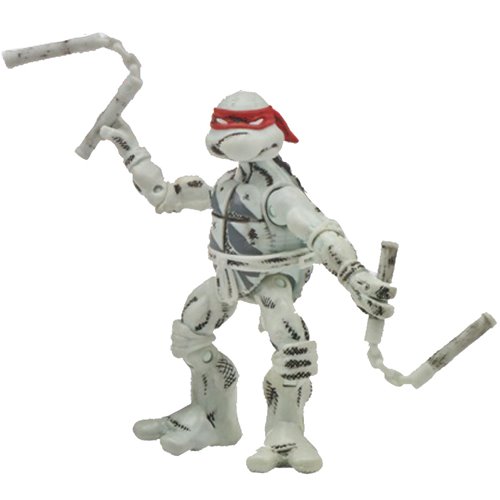 Teenage Mutant Ninja Turtles Classic Comic Book Series Black and White Turtles Action Figure 4-Pack