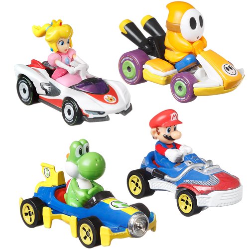 Mario Kart Hot Wheels 2025 Mix 1 Vehicle 4-Pack Case of 3