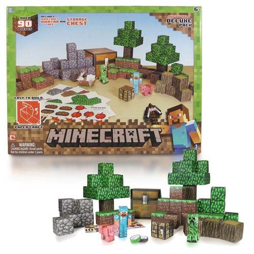 Minecraft Papercraft Overworld Deluxe Set 90-Piece Pack