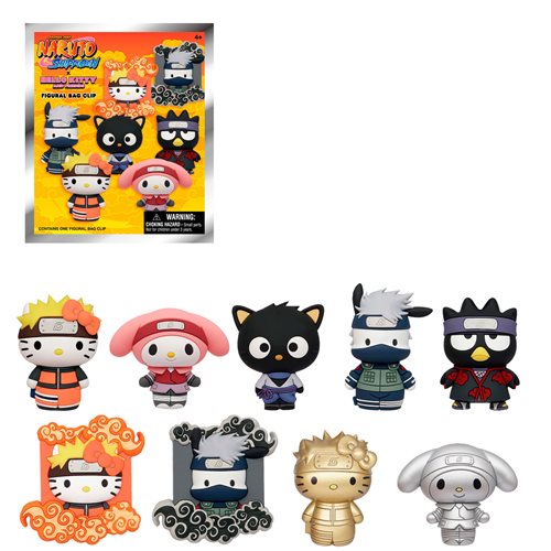 Hello Kitty x Naruto Figural Bag Clip Random 6-Pack