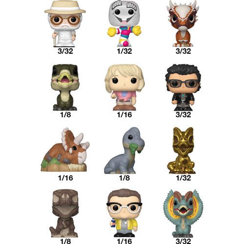 Jurassic Park Funko Bitty Pop! Singles - Random 8-Pack