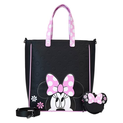 Minnie Mouse Floral Rock The Dots Tote Bag With Coin Bag