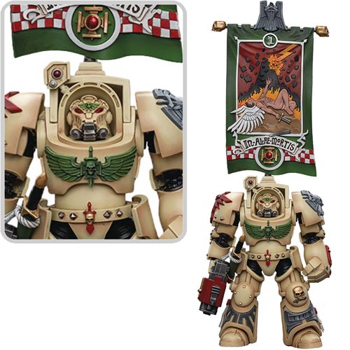 Joy Toy Warhammer 40,000 Dark Angels Deathwing Ancient with Company Banner 1:18 Scale Action Figure