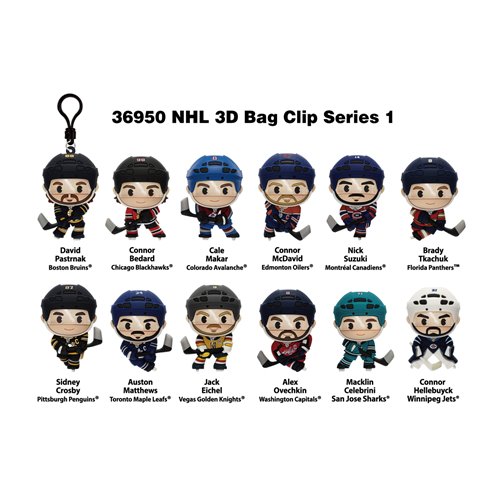 NHL Players 3D Foam Bag Clip Display Case of 24