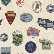Jurassic World Badges Peel and Stick Wallpaper