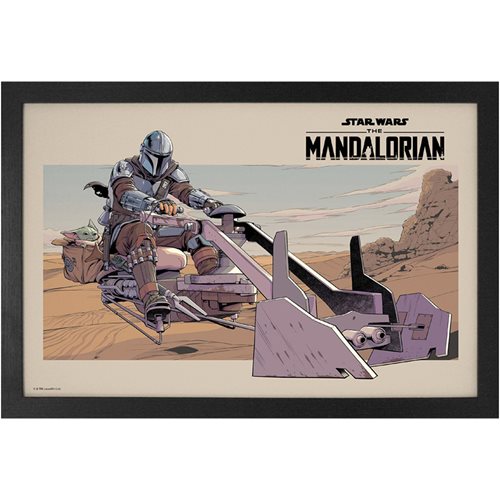 Star Wars: The Mandalorian Speeder Bike Framed Art Print