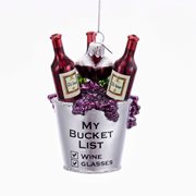 Noble Gem Wine Bucket List 3 3/4-Inch Glass Ornament