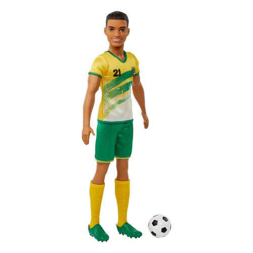 Barbie Ken Soccer Player Doll with Yellow Shirt and Green Shorts