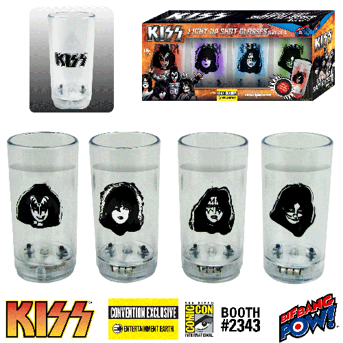 KISS Blinking Plastic Mini Glasses Set of 4 - Convention Exclusive