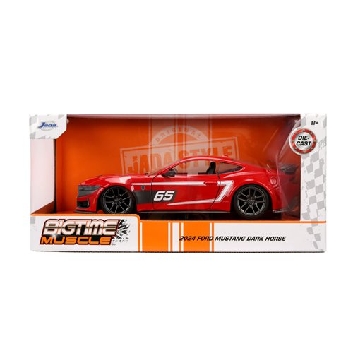 Bigtime Muscle 2024 Ford Mustang Dark Horse Glossy Red 1:24 Scale Die-Cast Metal Vehicle