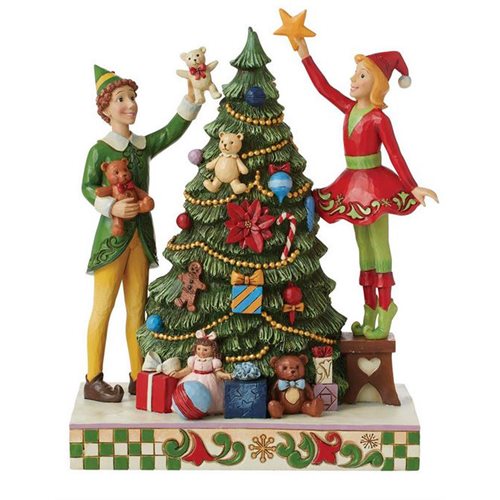 Elf Buddy and Jovie Decorating by Jim Shore Statue