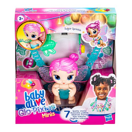 Baby Alive Glo Pixies Minis Carry 'n Care Necklace Sugar Sprinkle Doll