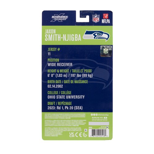 NFL McFarlane's SportsPicks Wave 2 Seattle Seahawks Jaxon Smith-Njigba 6-Inch Action Figure