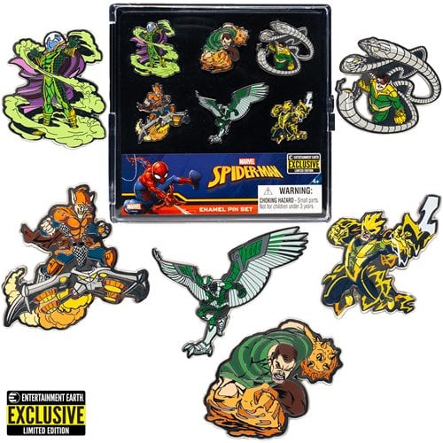 Marvel Spider-Man Sinister Six Enamel Pin 6-Pack - Entertainment Earth Exclusive