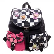 Five Nights at Freddy's Checkered Print Knapsack with Patches