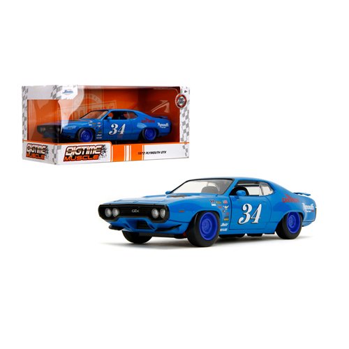 Bigtime Muscle 1972 Plymouth GTX Glossy Blue 1:24 Scale Die-Cast Metal Vehicle