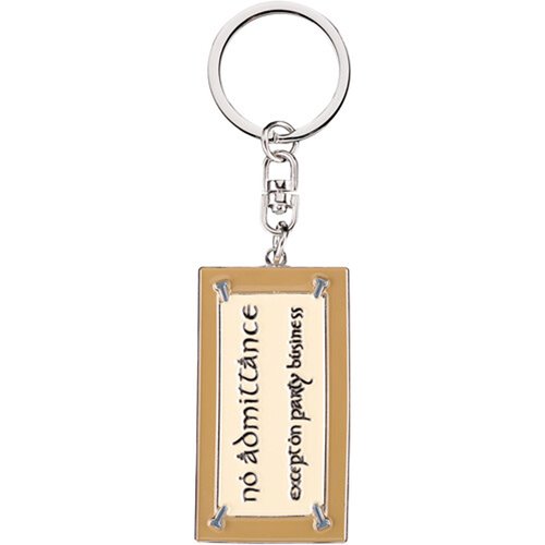 The Lord of the Rings Trilogy No Admittance Sign Enamel Key Chain