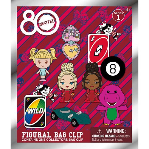 Mattel 80th Anniversary 3D Foam Bag Clip Random 6-Pack
